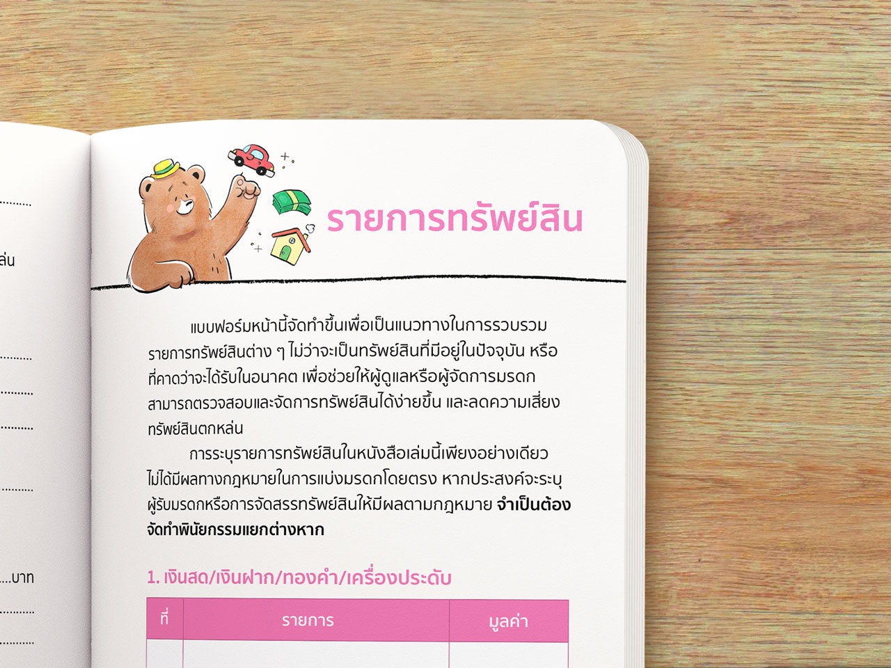 An inside page from the "List of Assets" section of My Last Book by OpenDurian.