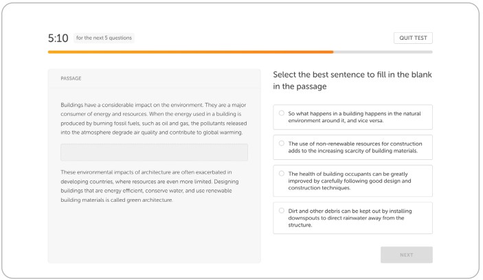 Duolingo English Test - Interactive Reading - Complete the Passage