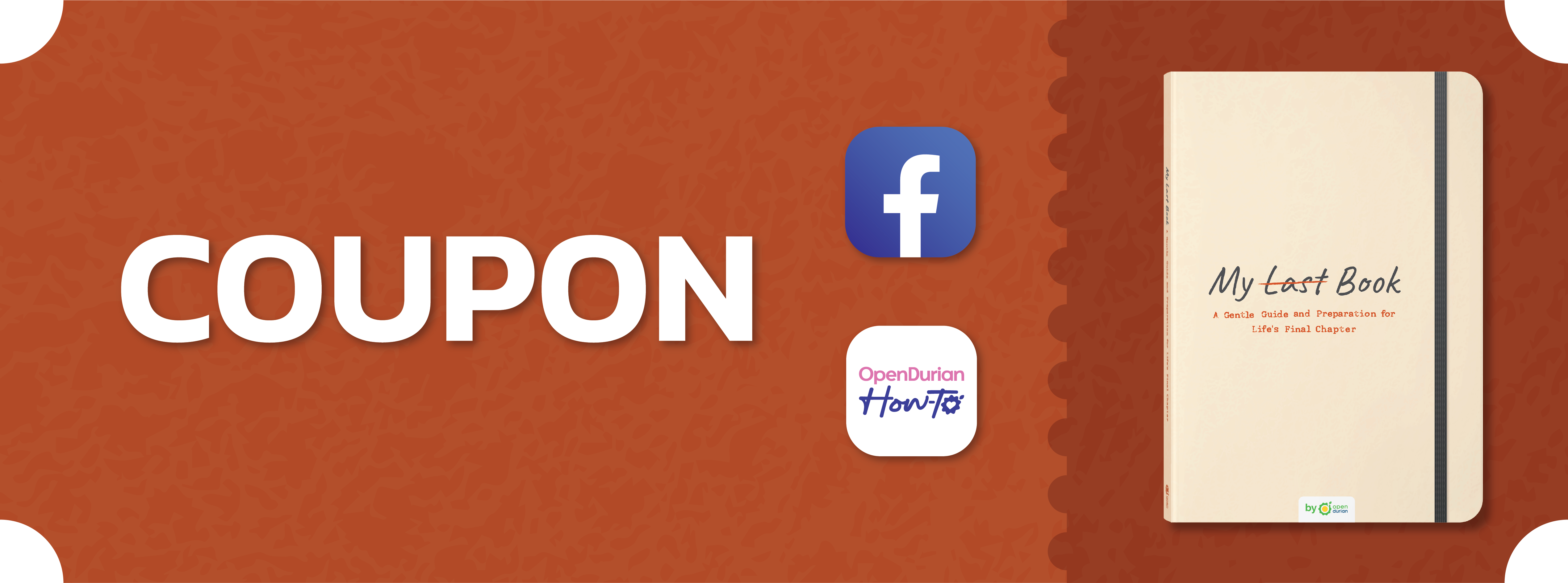Discount coupon for orders of My Last Book via Facebook page OpenDurian How-To.