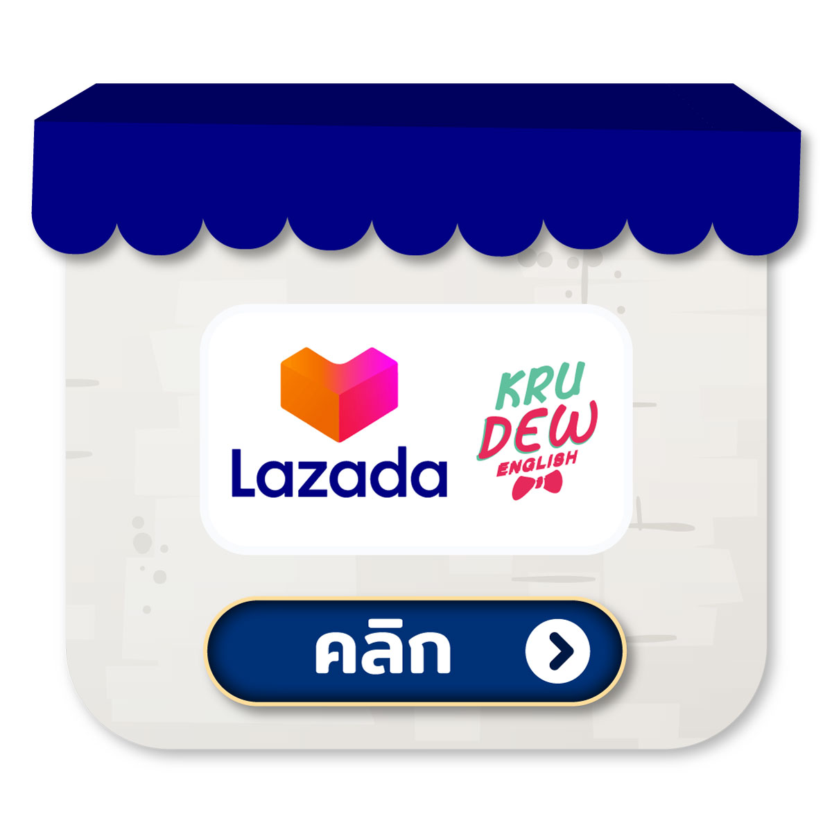 The availability of the book 1,000 Conver Make Friends for purchase via the Lazada shopping channel The image features the logos of the store and KruDew with a clickable button to go to the Lazada shopping channel